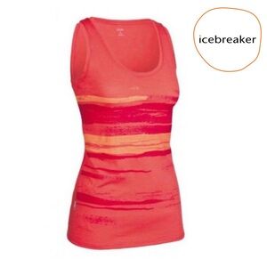 Icebreaker Sz XS 150 Tech Tank Shoreline Women's Vibrant Coral Tank Top Size XS